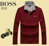 laine et soie pulls hugo boss longue manche collier fleurs red